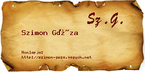 Szimon Géza névjegykártya